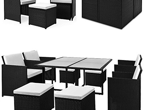 21tlg PolyRattan Sitzgarnitur Gartengarnitur Lounge Gartenset Sitzgruppe Essgruppe Gartenmöbel Rattan